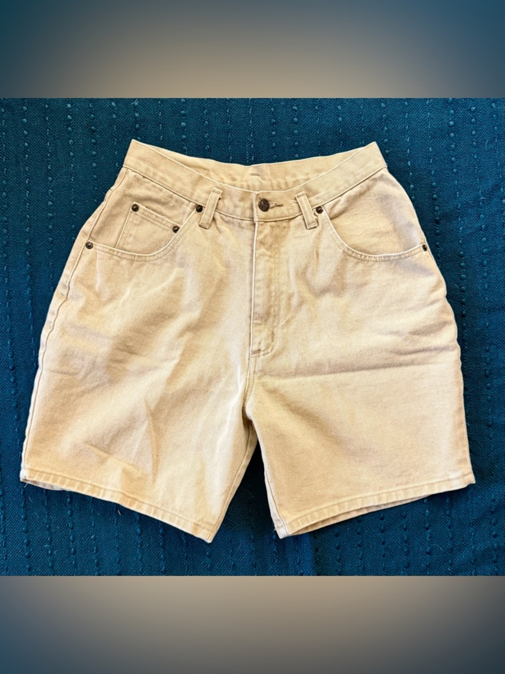 Vintage AMI Size 12 Tan Denim High Waisted Shorts